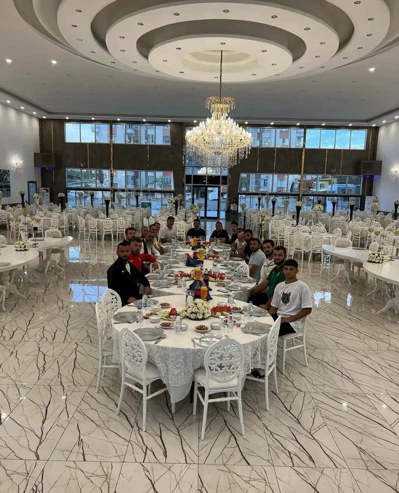 Banquet seating with round tables set up in the Gala Hall