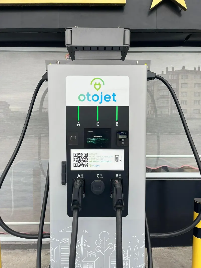Electric vehicle charging unit, close-up
