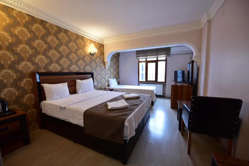 Standard Room: a double bed and an additional single bed