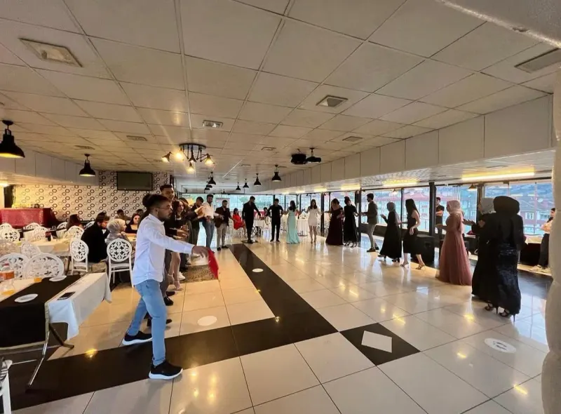 Guests dancing during an event in the Terrace Hall