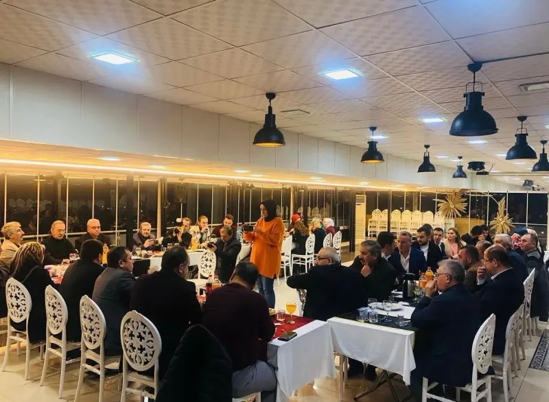 A corporate dinner in the Terrace Hall, with guests seated at the tables